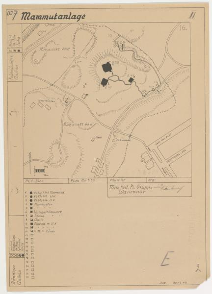 Gedigitaliseerde kaart uit Bunkerarchief (Nationaal Archief)
