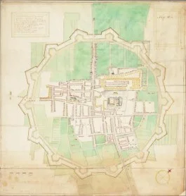 Vestingkaart van Den Haag uit 1603, door J. Groll. (Collecitie HGA).