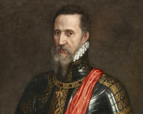 De Hertog van Alva, ofwel Don Fernando Álvarez de Toledo - Schilderij door Titiaan