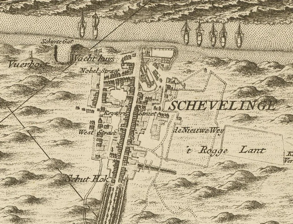 Scheveningseweg in 1712 (Nicolaas en Joacobus Kruchius)