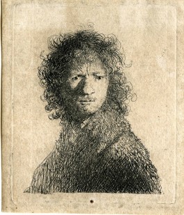 Zelfportret, fronsend - Rembrandt van Rijn