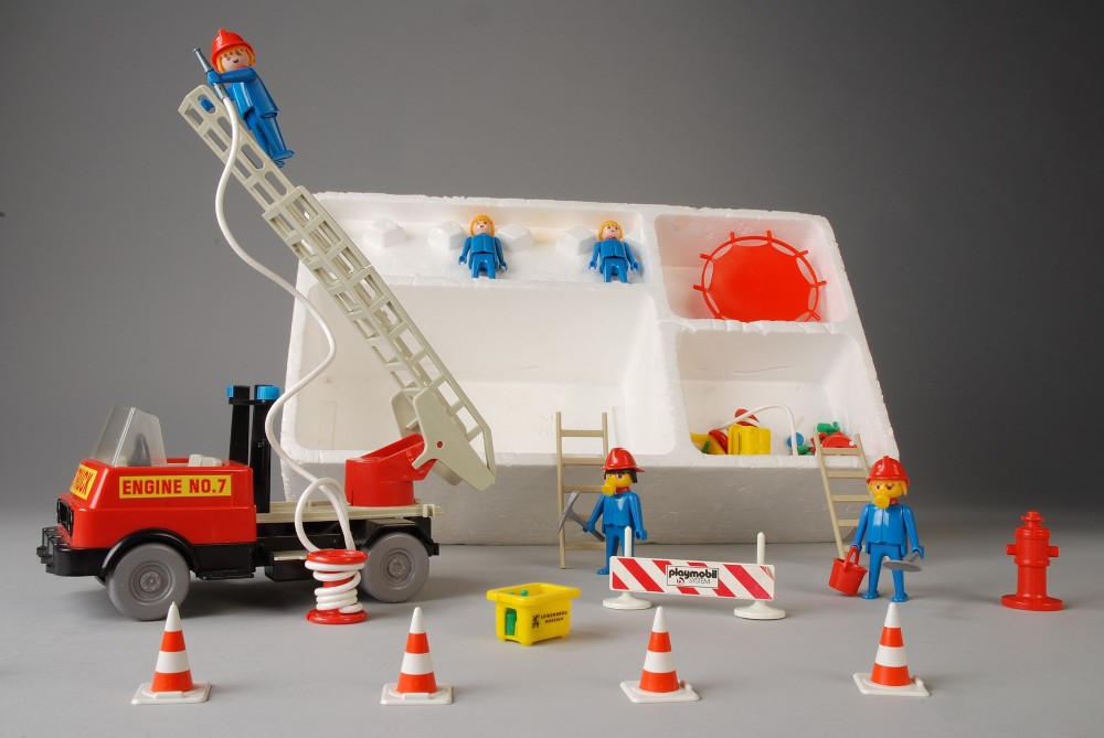 Playmobil-doos met het thema brandweer uit 1974