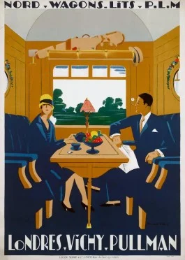 Affiche London-Vichy Pullman door Jean-Raoul Naurac, 1927 (Spoorwegmuseum)
