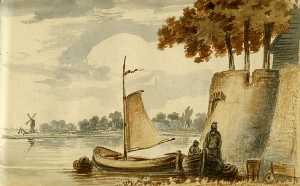 J.F. Tack, Waallandschap bij Tiel, 19e eeuw