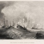 Aankomst in Torbay - Gravure van William Miller, geïnspireerd op J.M.W. Turner (1852).