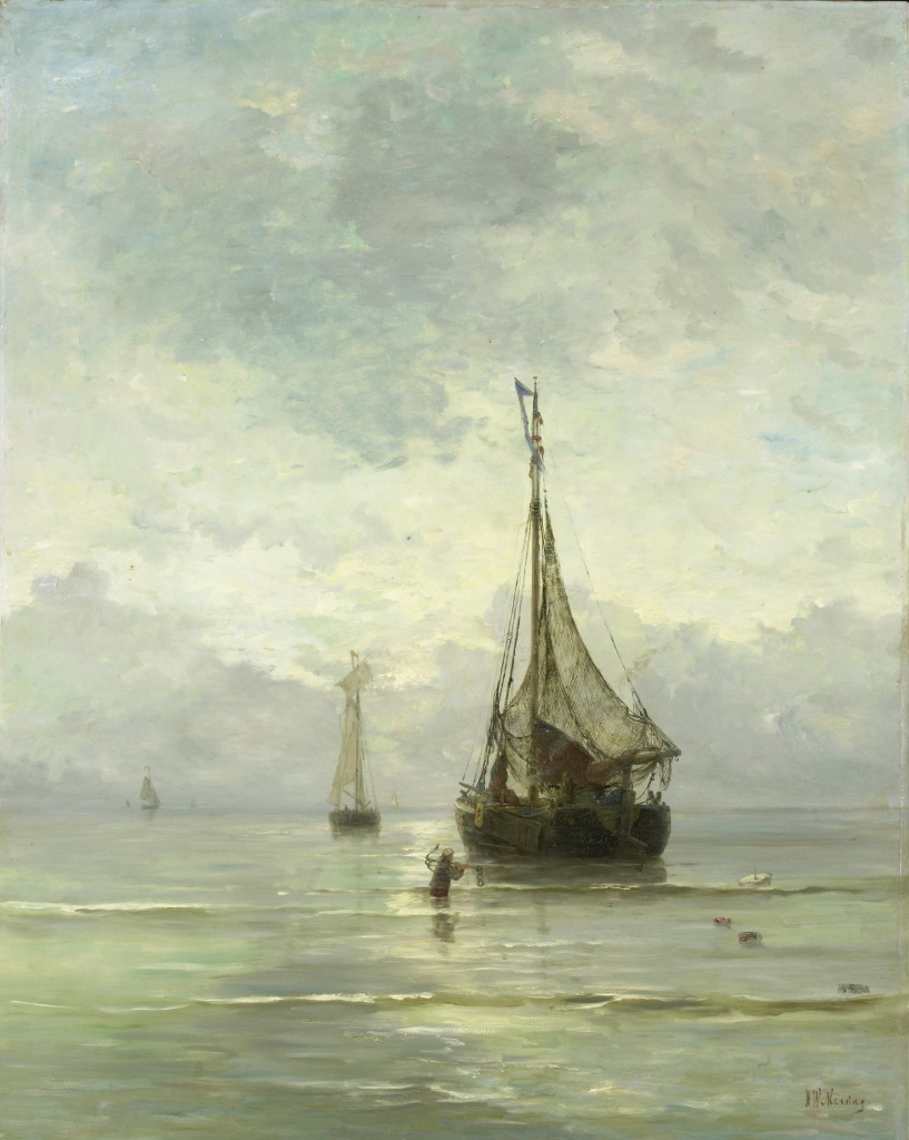 Kalme zee, olieverf op doek (H.W. Mesdag 1860-1900). Collectie Rijksmuseum.
