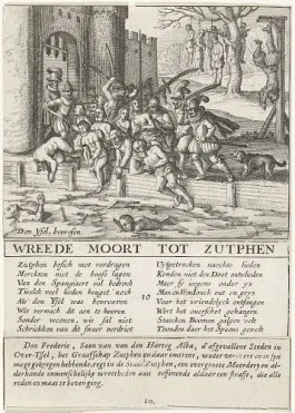 ‘Wreede moort tot Zutphen’; pamflet over de bloedige uitslag van de Spaanse inval in de Gelderse stad.