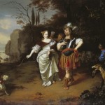Dido en Aeneas aan het jagen - Schilderij van Ary de Vois, circa 1657