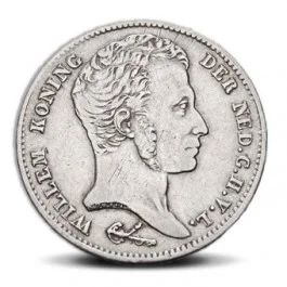 Gulden uit 1829 met afbeelding van koning Willem I. Bron: www.knm.nl