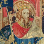 Koning Arthur op een tapijt uit circa 1385