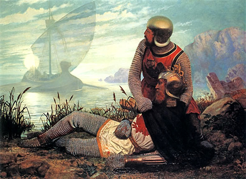 De dood van koning Arthur - John Garrick (1862)