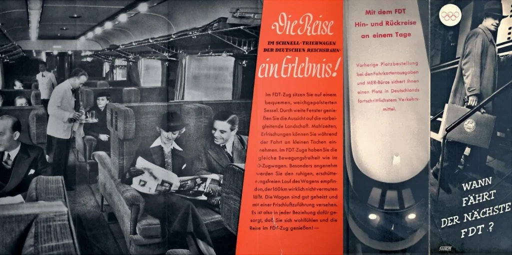 Folder over de FDT-treinen (Fernschnellzug mit Triebwagen), 1936