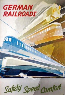 Affiche German Railroads door Hermann Schneider, 1936