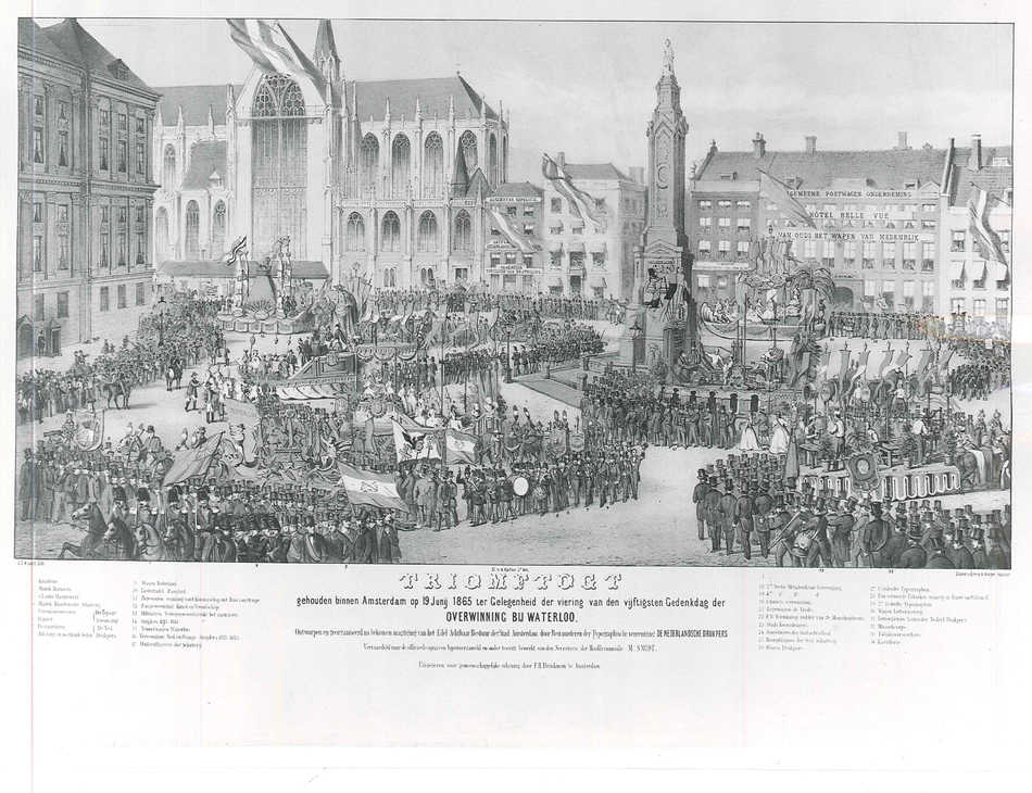 Carel Christiaan Antony Last, Triomftocht gehouden binnen Amsterdam op 19 juni 1865 ter gelegenheid der viering van den vijftigsten gedenkdag der overwinning bij Waterloo, 1865