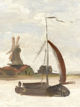 Claude Monet, De Voorzaan en de Westerhem, 1871 (collectie Zaans Museum) detail schip