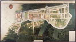 Reproductie van een plattegrond van Batavia uit circa 1627, collectie Tropenmuseum