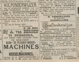 ...advertenties uit de Graafse Courant van 1873...