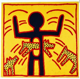 Keith Haring, zonder titel, vinylverf op vinyltarp 1982 (c) Keith Haring Foundation