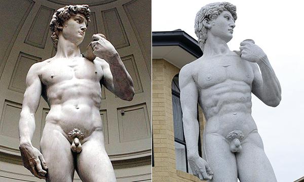 De David van Michelangelo en de replica in Melbourne