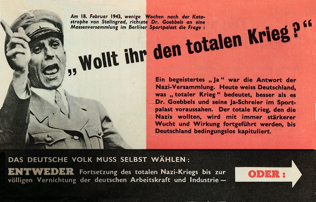 Joseph Goebbels op een nazi-poster