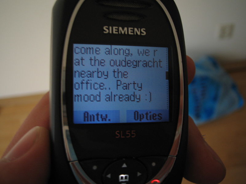 SMS op een mobiele telefoon - cc