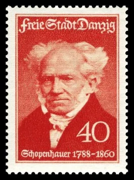 Arthur Schopenhauer op een postzegel uit 1938. Bron: Wikimedia