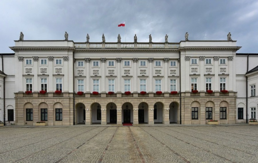Presidentieel paleis in Warschau waar het verdrag op 14 mei 1955 werd ondertekend 