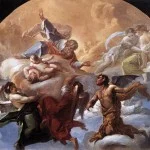 'God en Satan' schilderij door Corrado Giaquinto (Vaticaanse Musea)