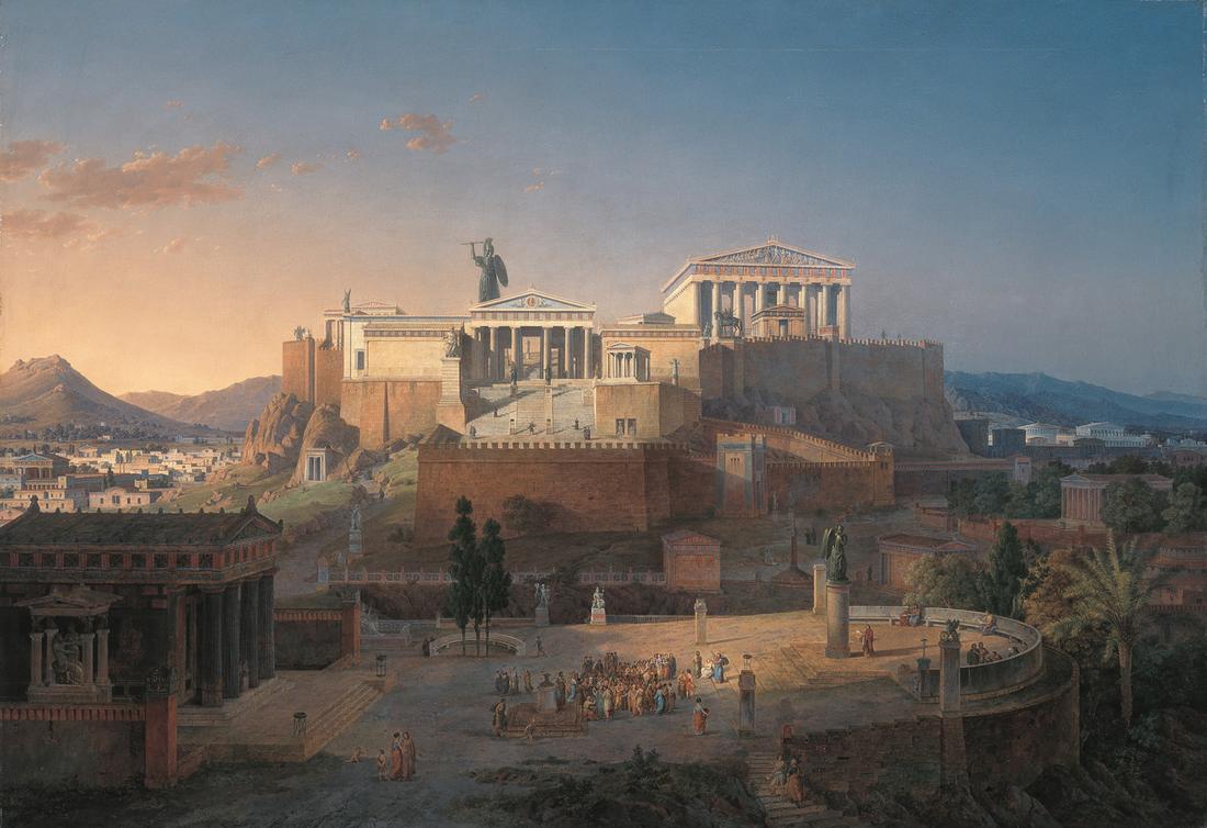 Athene op een schilderij van Leo von Klenze uit 1846.