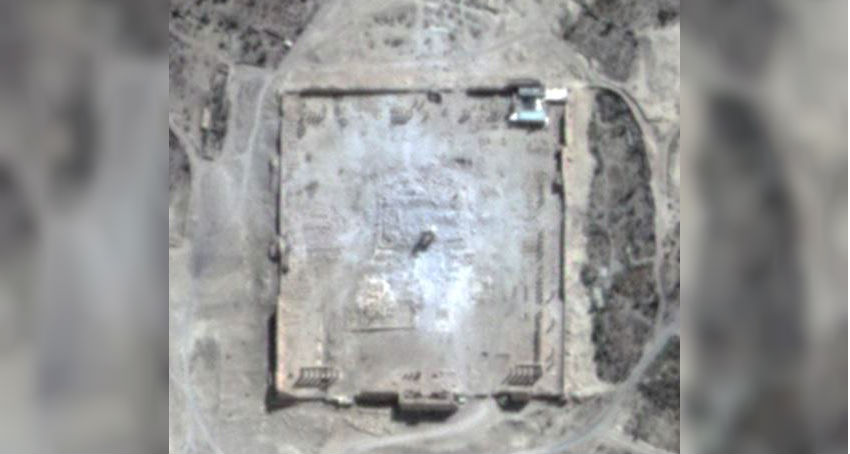 Satellietbeelden van de vernietigde tempel - UNOSAT