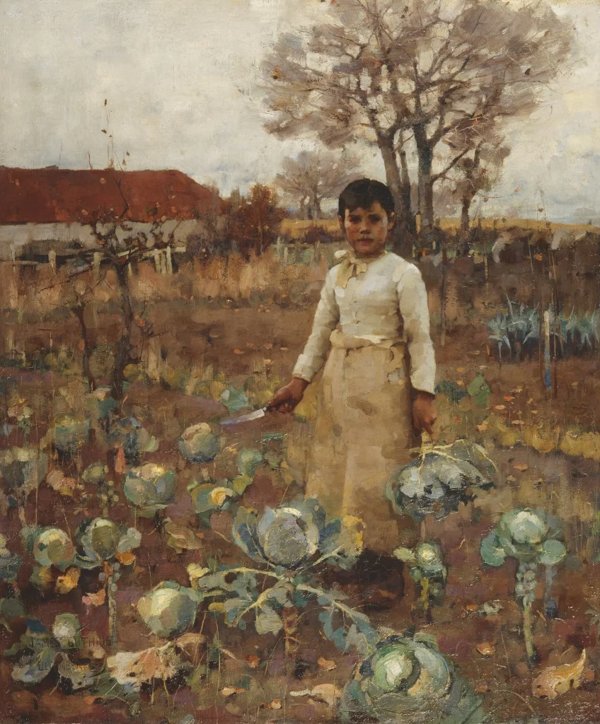 James Guthrie, Dochter van een boerenknecht, olieverf op doek, 1883, Scottish National Gallery, Edinburgh.