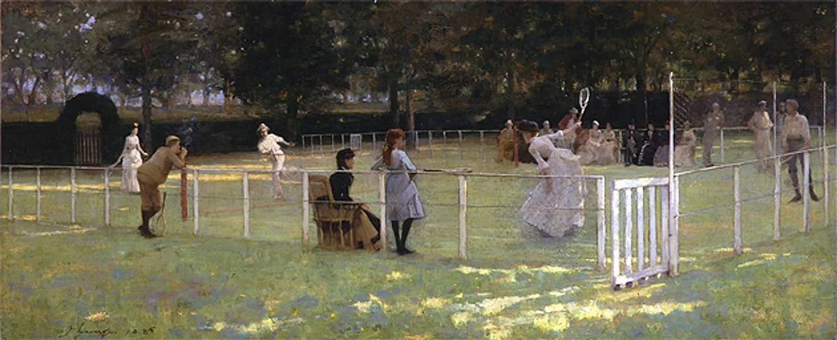 John Lavery, The tennis party, olieverf op doek, 1885. Aberdeen Art Gallery & Museums Collections, Aberdeen