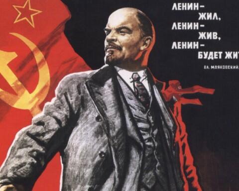 Propagandabeeld van Vladimir Lenin
