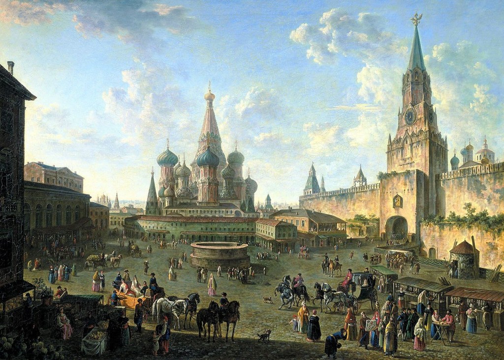Rode Plein in Moskou - Schilderij van Fedor Alekseev, 1801