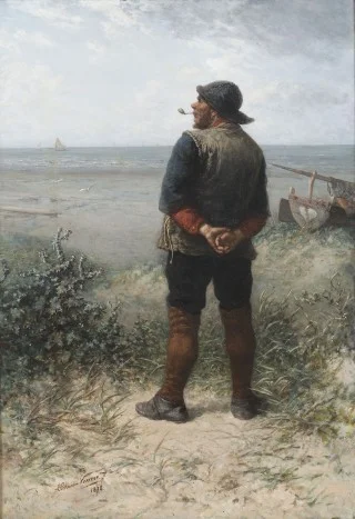 Elchanon Verveer, Verwachte westenwind, 1878. Particuliere collectie