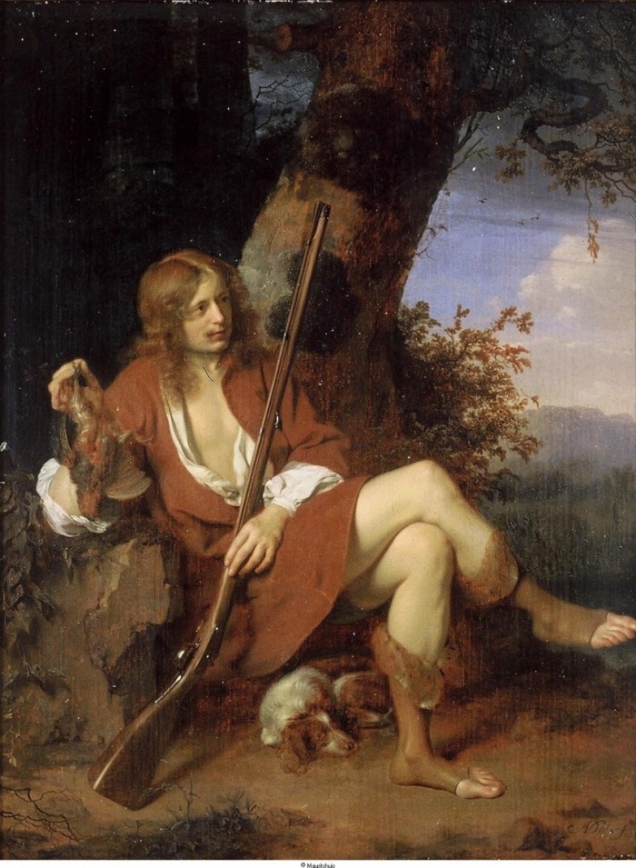 Arie de Vois, "Zelfportret als jager" (ca. 1667). Bron: www.geheugenvannederland.nl