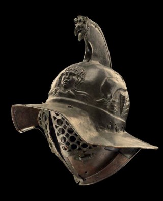 Bronzen helm van een thraex uit Pompeï
