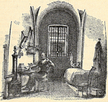 De Potter in de gevangenis in 1828.