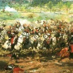 De Pruisische kurassiers vallen de Franse kanonnen aan tijdens de Slag bij Mars-la-Tour op 16 augustus 1870