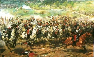De Pruisische kurassiers vallen de Franse kanonnen aan tijdens de Slag bij Mars-la-Tour op 16 augustus 1870