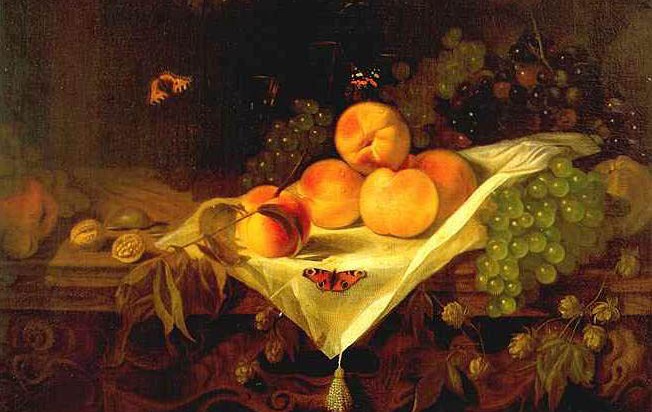 Stilleven met perziken en druiven, ca.1680, Mauritshuis, Den Haag