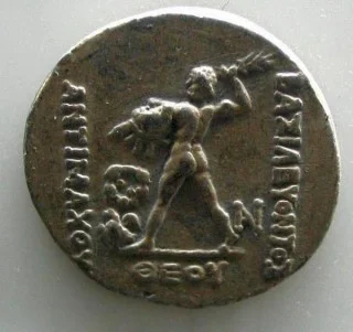 Zeus op een munt van Antimachos Theos