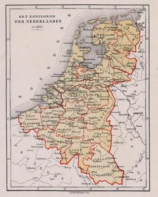 Nieuwe Kaart van het Koningrijk der Nederlanden in 1815.