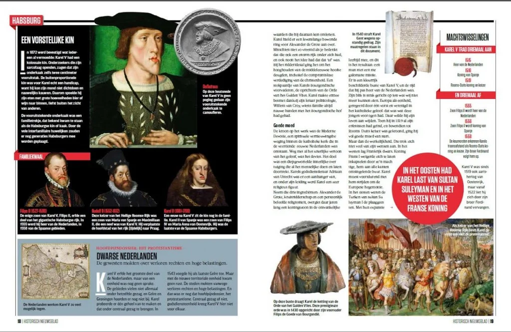 Spread uit het vernieuwde Historisch Nieuwsblad