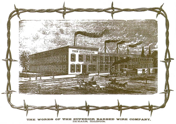 Advertentie  van een prikkeldraadfabriek, ca. 1885. Bron: www.farmcollector.com