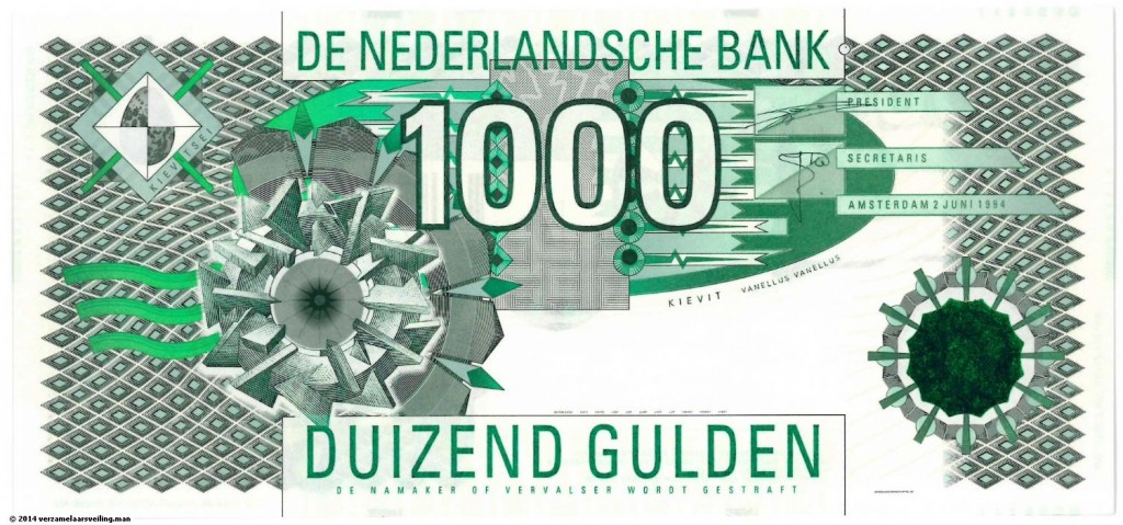 Laatste briefje van 1000 gulden (verzamelaarsveiling.nl)