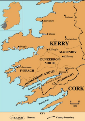 Situering van County Kerry in Ierland