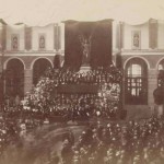 Openingsceremonie op de oostelijke binnenplaats van het Rijksmuseum 13 juli 1885