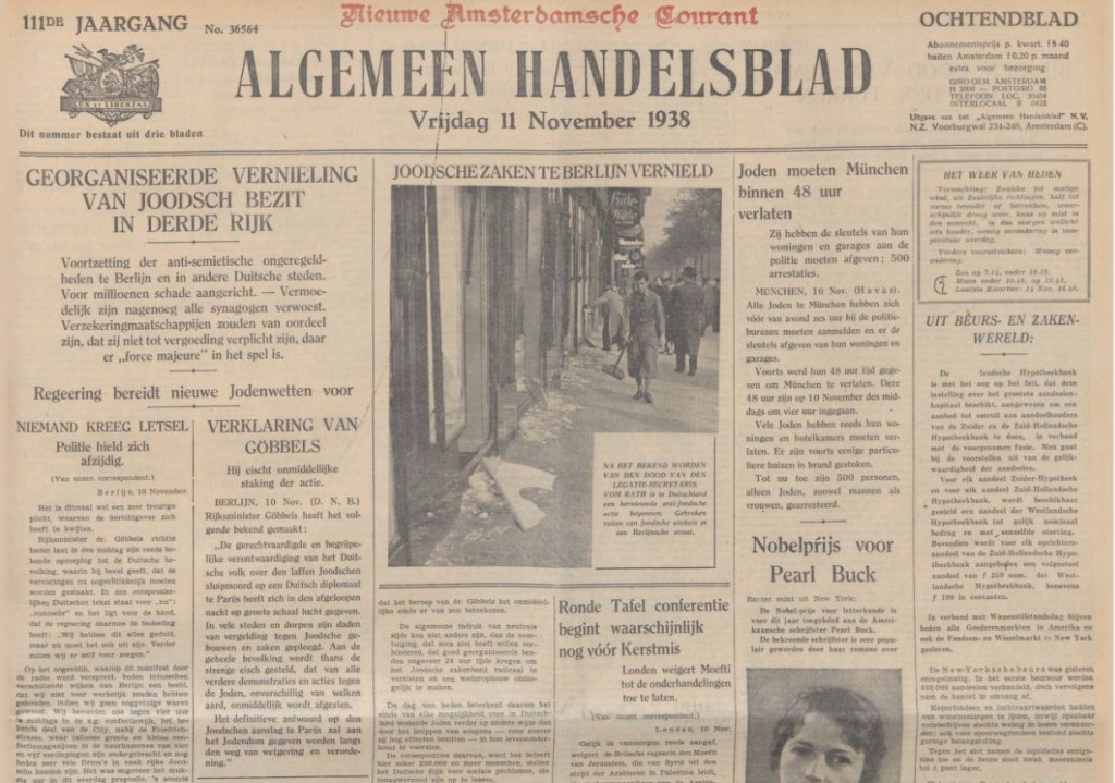 Kristallnacht in de Nederlandse pers