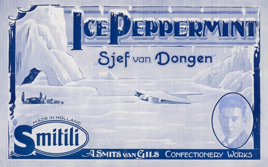 De Oosterhoutse snoepfabrikant Smits-Van Gils bracht een Sjef van Dongen Ice Peppermint op de markt. (Zeeuws Archief)
